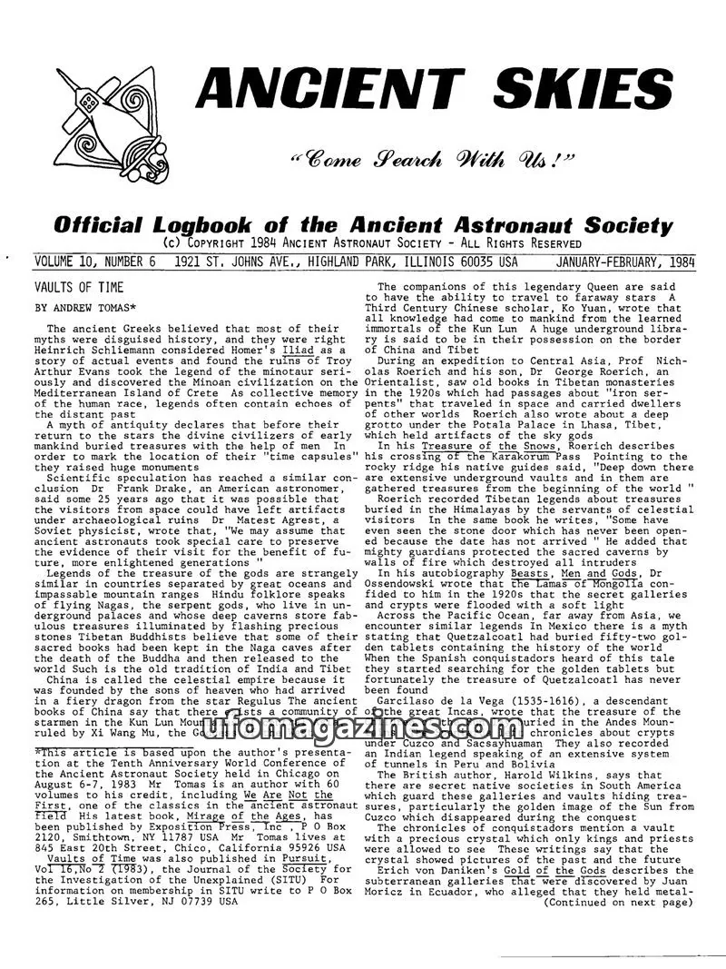 Cover of ANCIENT ASTRONAUT SOCIETY issue 6: ANCIENT SKIES