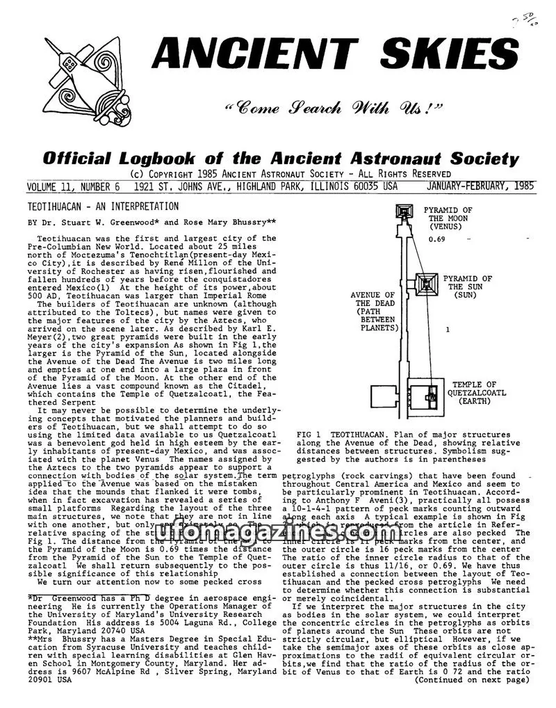 Cover of ANCIENT ASTRONAUT SOCIETY issue 6: ANCIENT SKIES