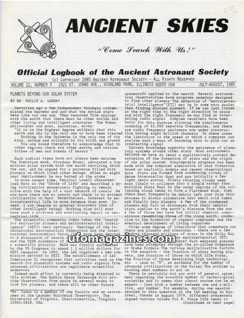 Cover of ANCIENT ASTRONAUT SOCIETY issue 3: ANCIENT SKIES