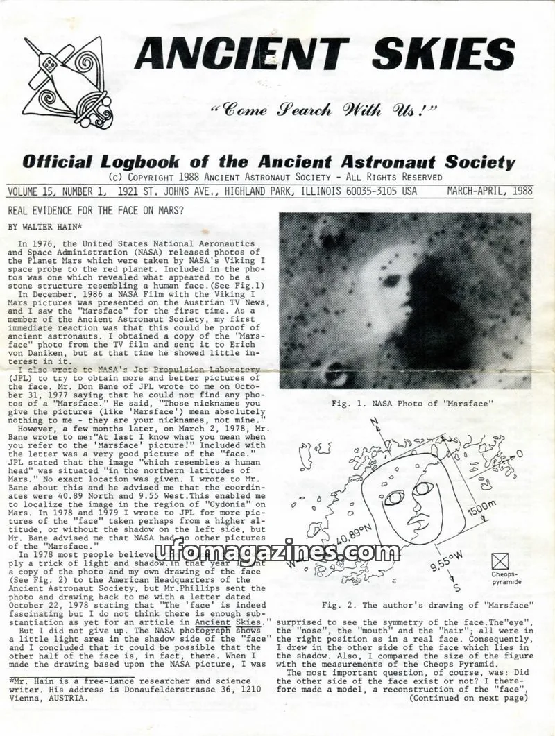 Cover of ANCIENT ASTRONAUT SOCIETY issue 1: ANCIENT SKIES