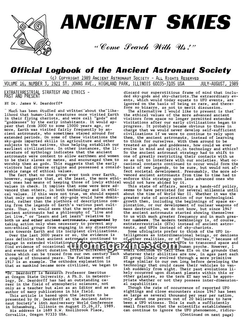 Cover of ANCIENT ASTRONAUT SOCIETY issue 3: ANCIENT SKIES