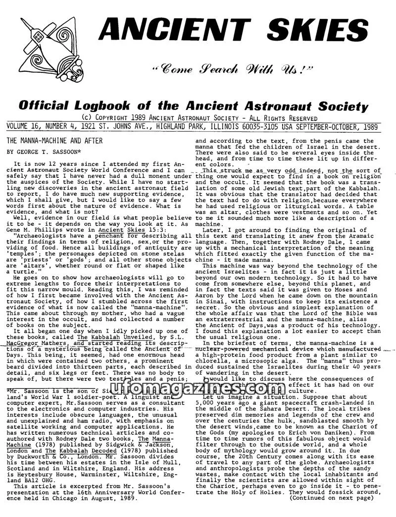 Cover of ANCIENT ASTRONAUT SOCIETY issue NUMBER 4: ANCIENT SKIES