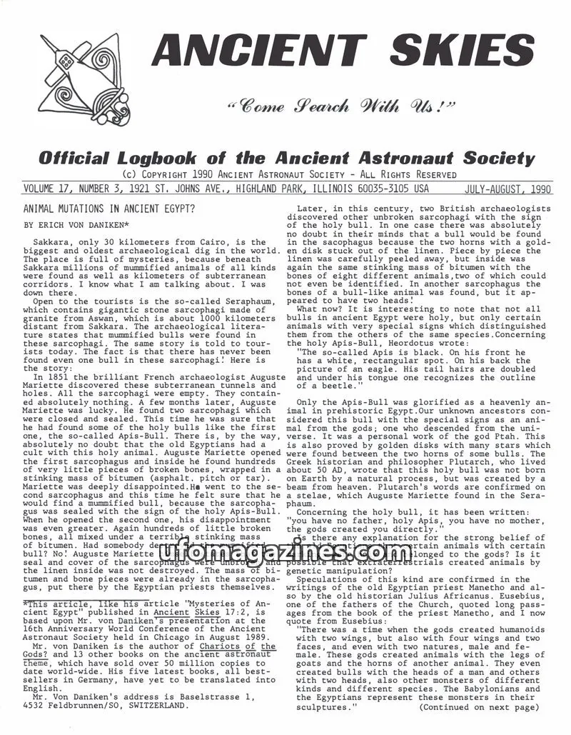 Cover of ANCIENT ASTRONAUT SOCIETY issue 3: ANCIENT SKIES