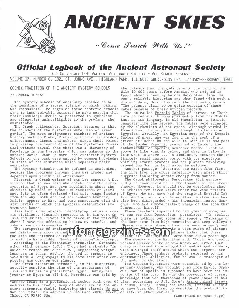 Cover of ANCIENT ASTRONAUT SOCIETY issue 6: ANCIENT SKIES