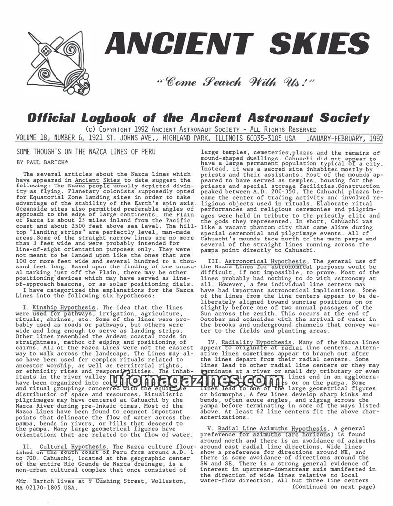 Cover of ANCIENT ASTRONAUT SOCIETY issue 6: ANCIENT SKIES