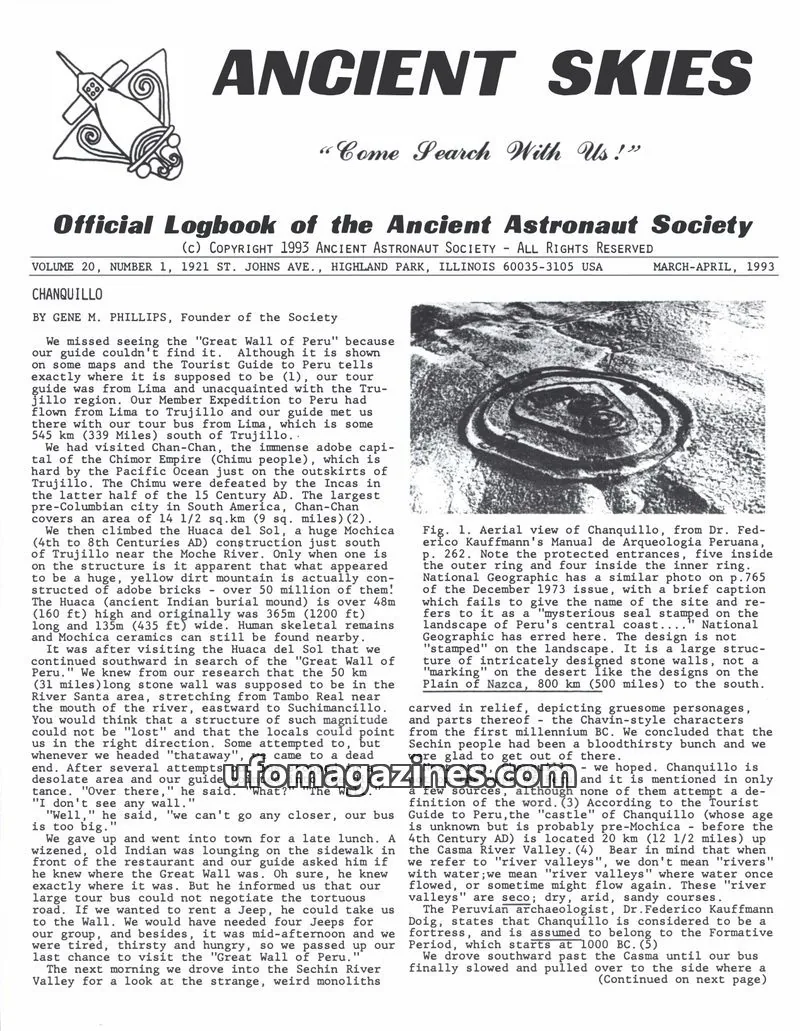 Cover of ANCIENT ASTRONAUT SOCIETY issue 1: ANCIENT SKIES