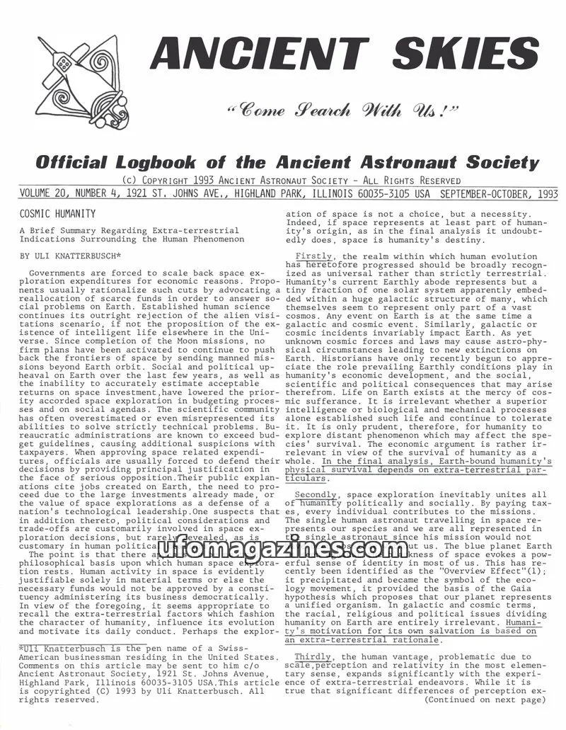 Cover of ANCIENT ASTRONAUT SOCIETY issue 4: ANCIENT SKIES