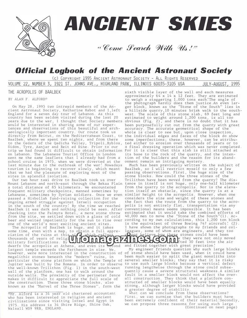 Cover of ANCIENT ASTRONAUT SOCIETY issue 3: ANCIENT SKIES