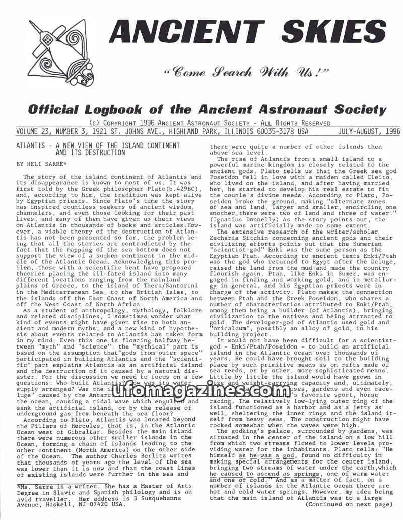 Cover of Ancient Astronaut Society issue 3: Ancient Skies