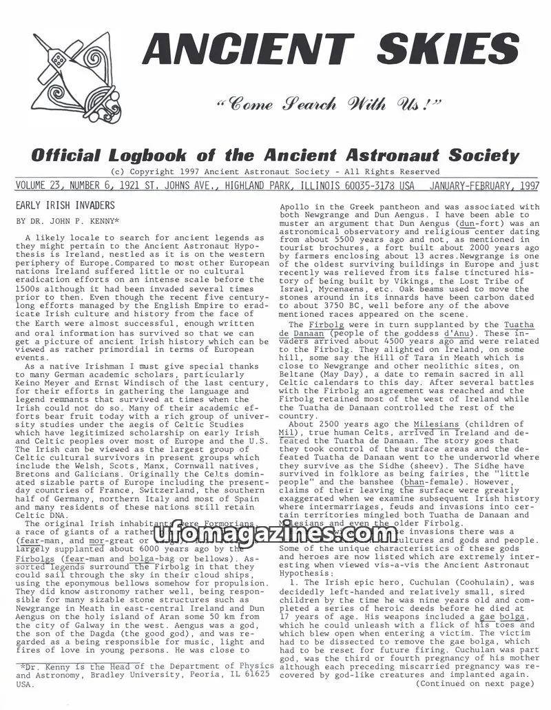 Cover of Ancient Astronaut Society issue 6: ANCIENT SKIES