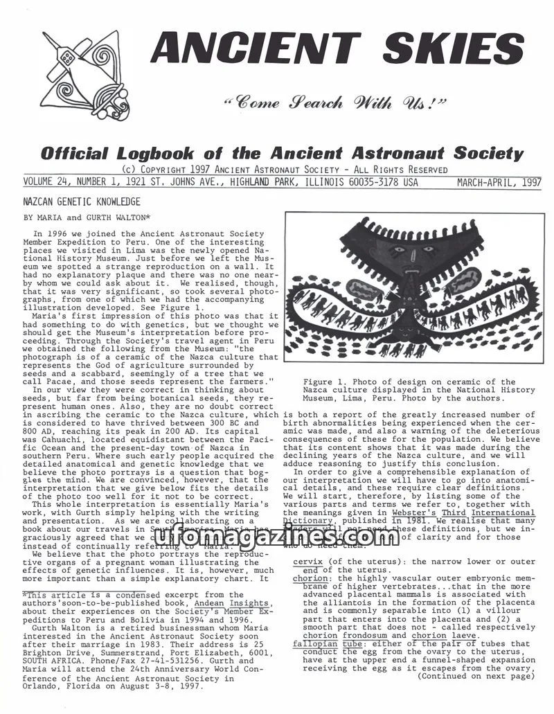 Cover of ANCIENT ASTRONAUT SOCIETY issue 1: ANCIENT SKIES