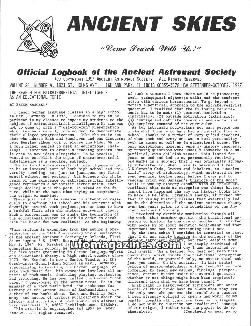 Cover of ANCIENT ASTRONAUT SOCIETY issue 4: ANCIENT SKIES