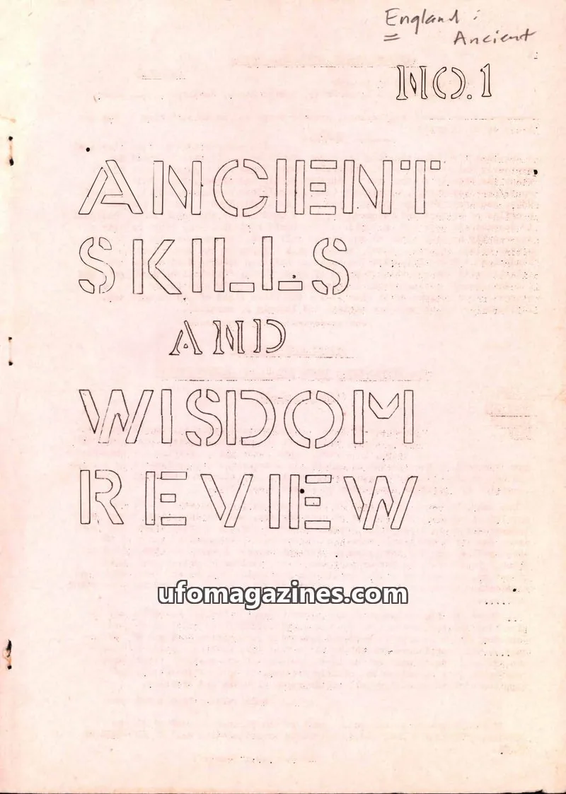 Cover of Ancient Skills and Wisdom Review (Paul Screeton) issue 1: ANCIENT SKILLS AND WISDOM REVIEW