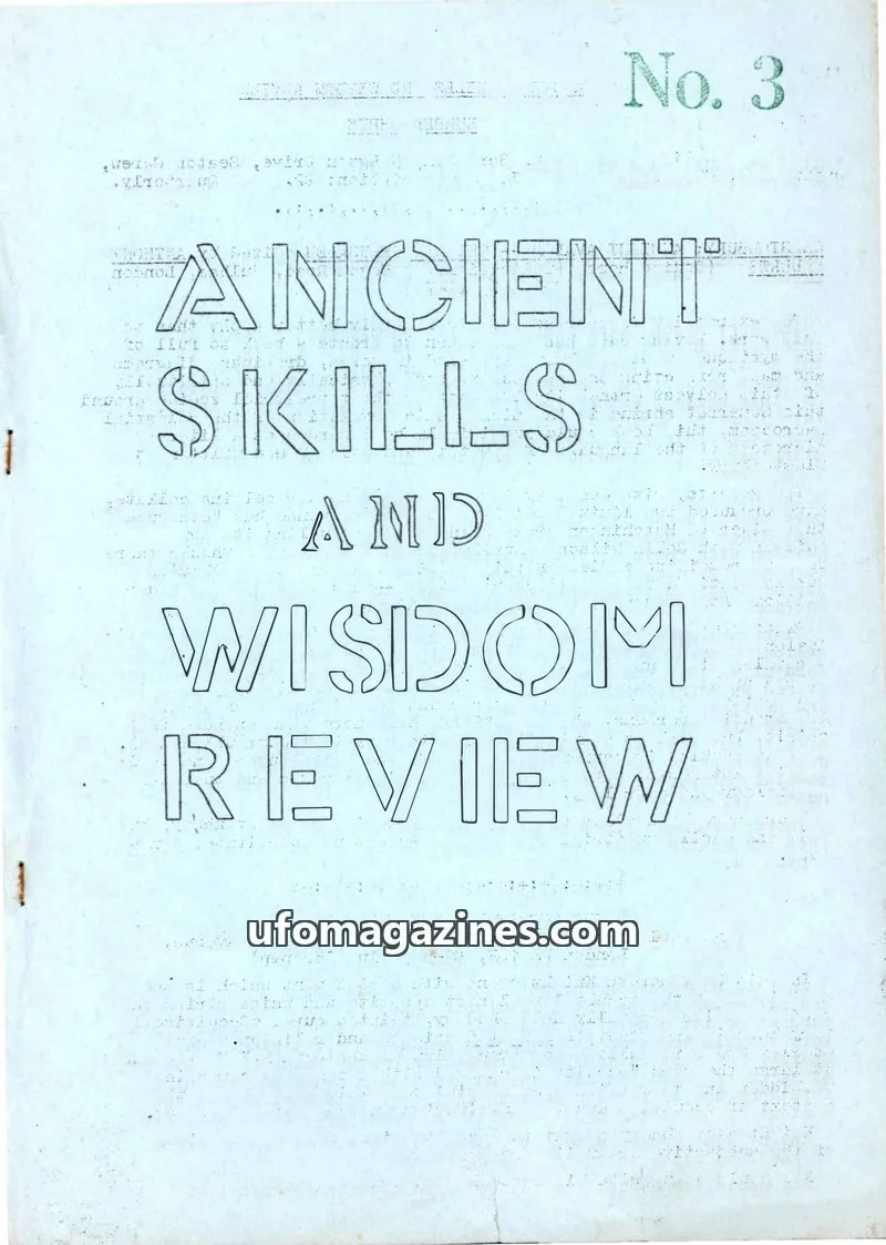 Cover of Ancient Skills and Wisdom Review (Paul Screeton) issue No. 3: ANCIENT SKILLS AND WISDOM REVIEW