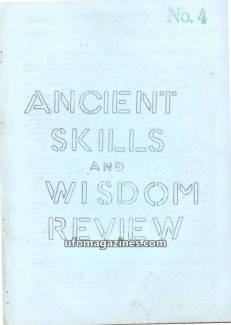 Cover of Ancient Skills and Wisdom Review (Paul Screeton) issue NUMBER FOUR: ANCIENT SKILLS AND WISDOM REVIEW