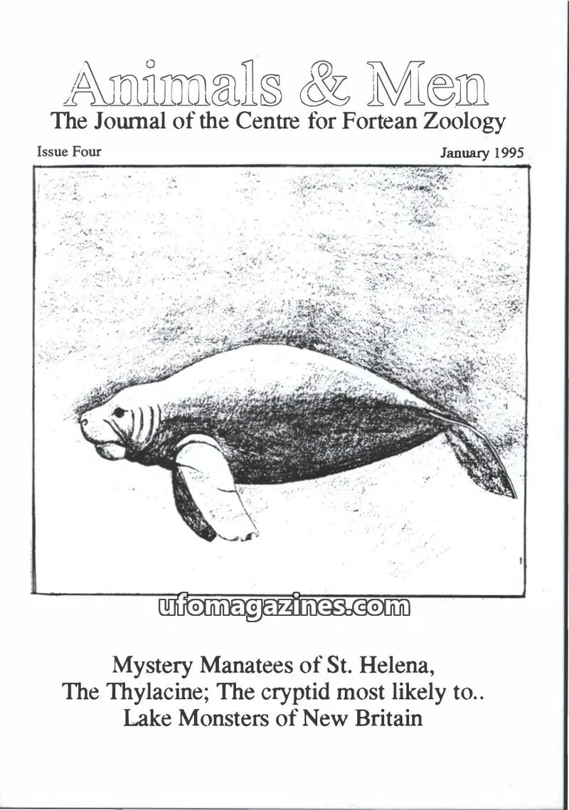 Cover of Animals and Men (CFZ) issue Issue Four: Animals & Men