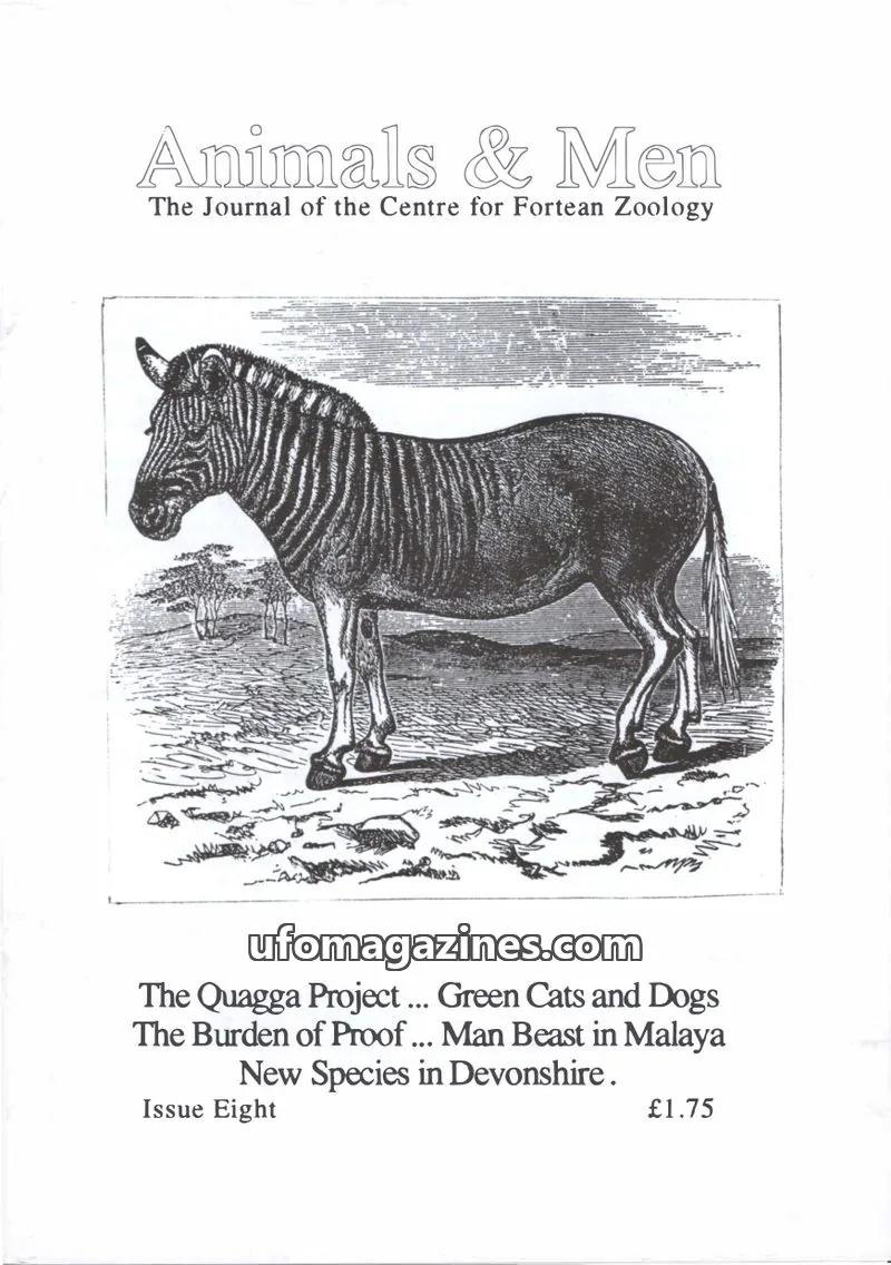 Cover of Animals and Men (CFZ) issue Eight: Animals & Men