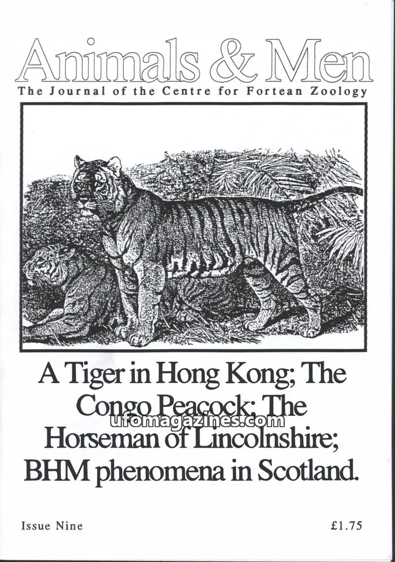 Cover of Animals and Men (CFZ) issue Nine: Animals & Men