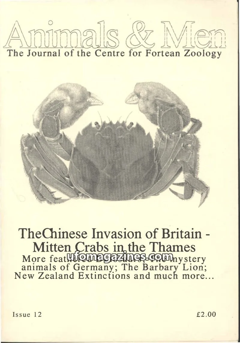 Cover of Animals and Men (CFZ) issue 12: Animals & Men