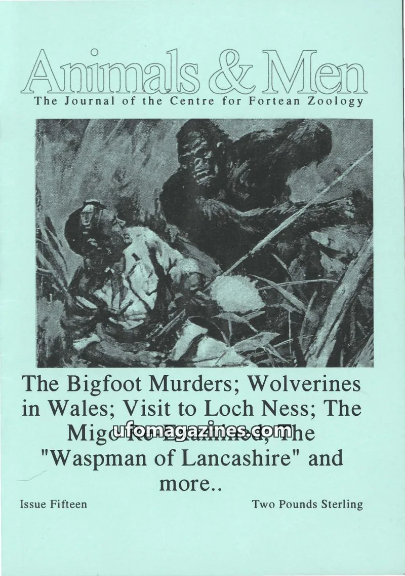 Cover of Animals and Men (CFZ) issue Fifteen: Animals & Men