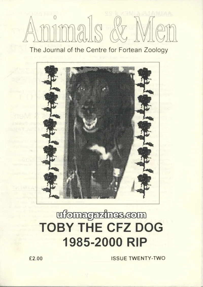 Cover of Animals and Men (CFZ) issue Twenty-Two: Animals & Men