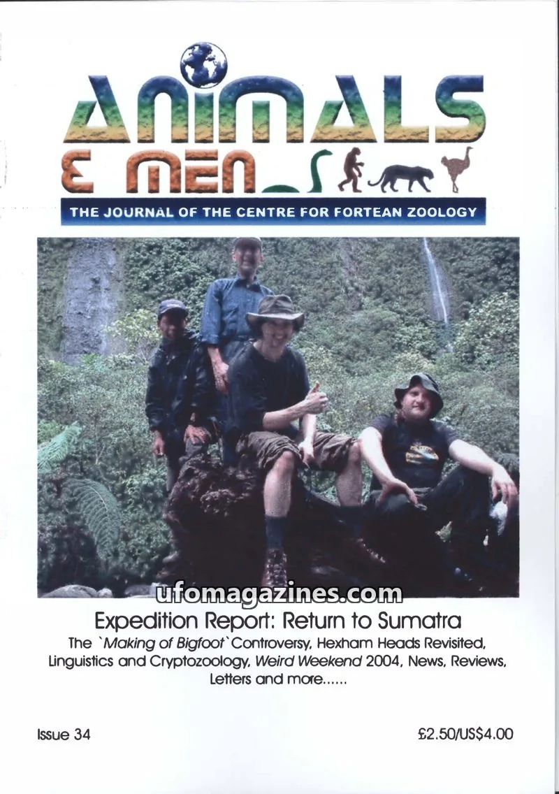 Cover of Animals and Men (CFZ) issue 34: Animals & Men