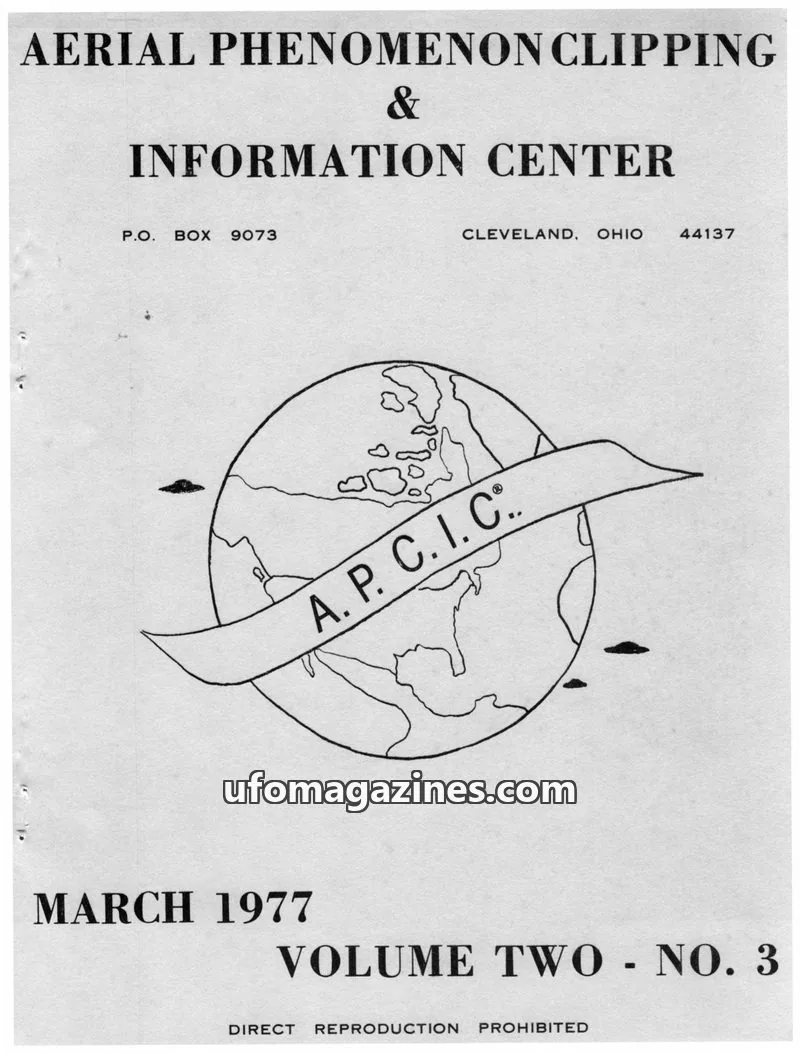 Cover of APCIC clipping service issue NO. 3: AERIAL PHENOMENON CLIPPING & INFORMATION CENTER