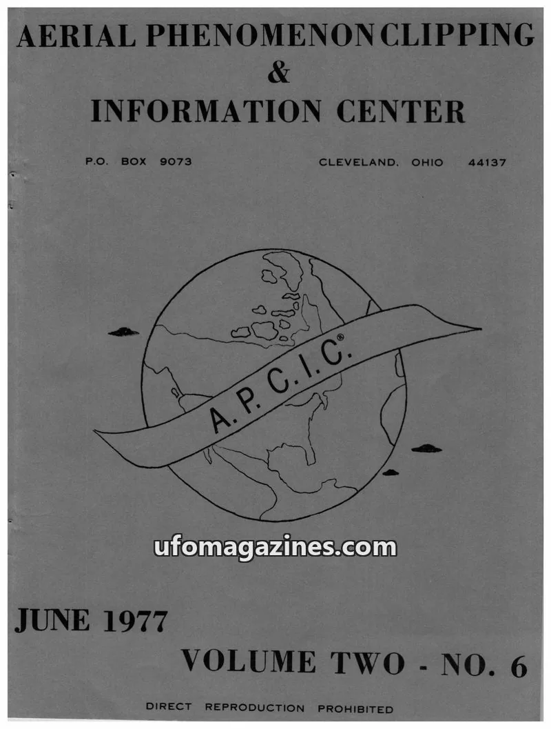 Cover of APCIC clipping service issue NO. 6: AERIAL PHENOMENON CLIPPING & INFORMATION CENTER