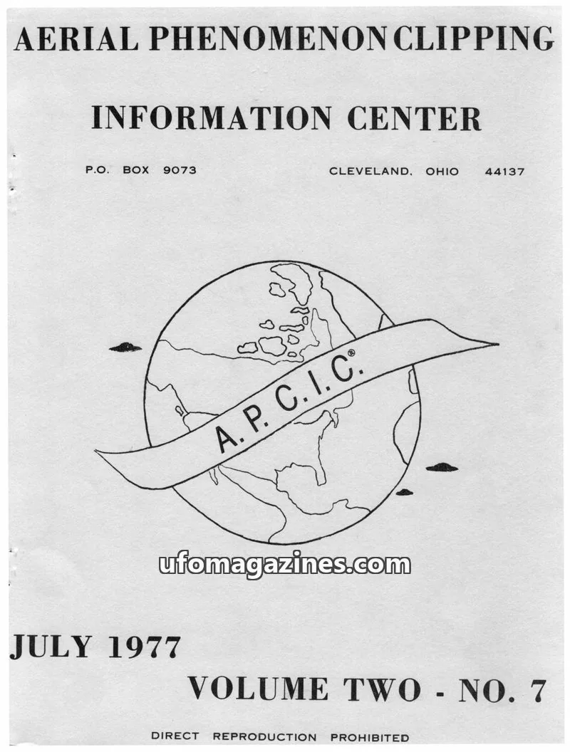 Cover of APCIC clipping service issue 7: AERIAL PHENOMENON CLIPPING INFORMATION CENTER