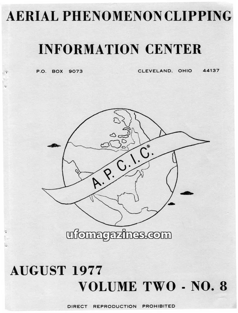 Cover of APCIC clipping service issue 8: AERIAL PHENOMENON CLIPPING INFORMATION CENTER