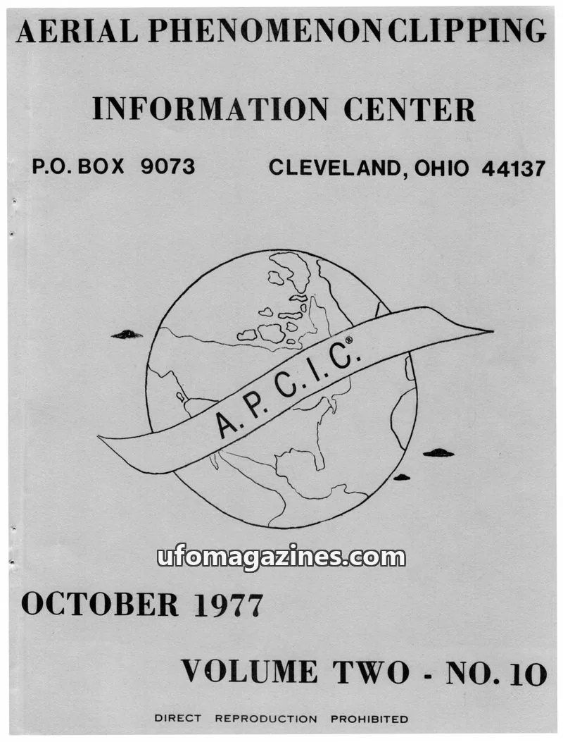 Cover of APCIC clipping service issue NO. 10: AERIAL PHENOMENON CLIPPING INFORMATION CENTER