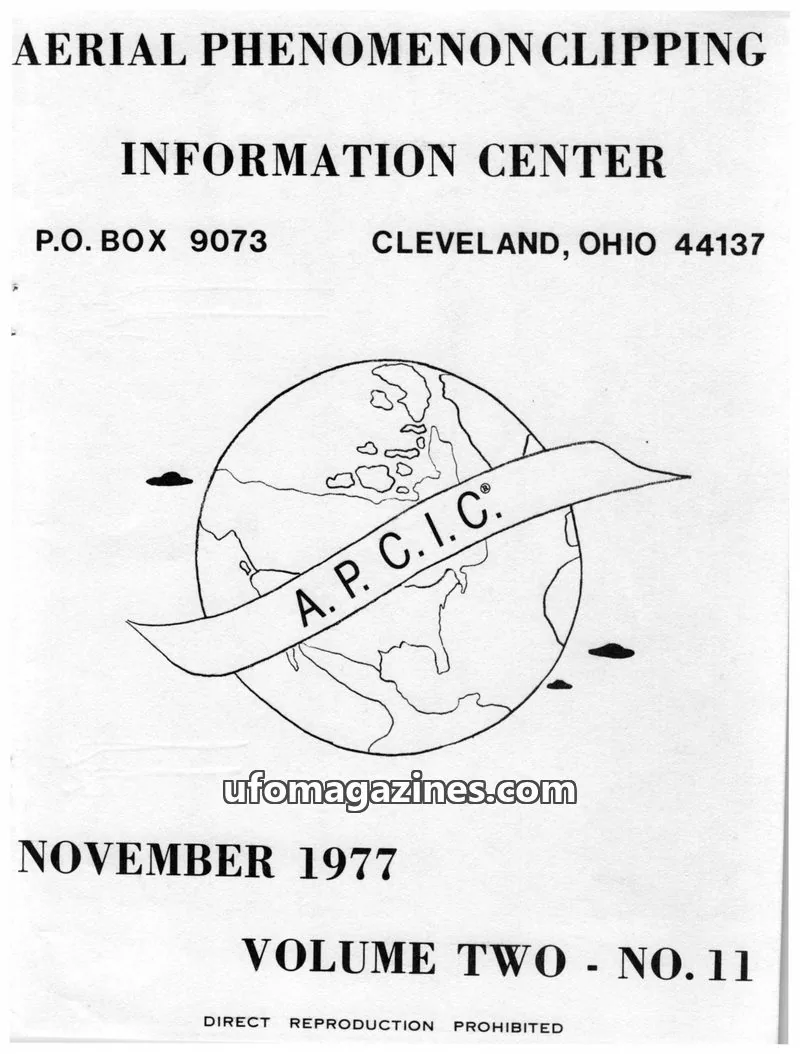 Cover of APCIC clipping service issue NO. 11: AERIAL PHENOMENON CLIPPING INFORMATION CENTER