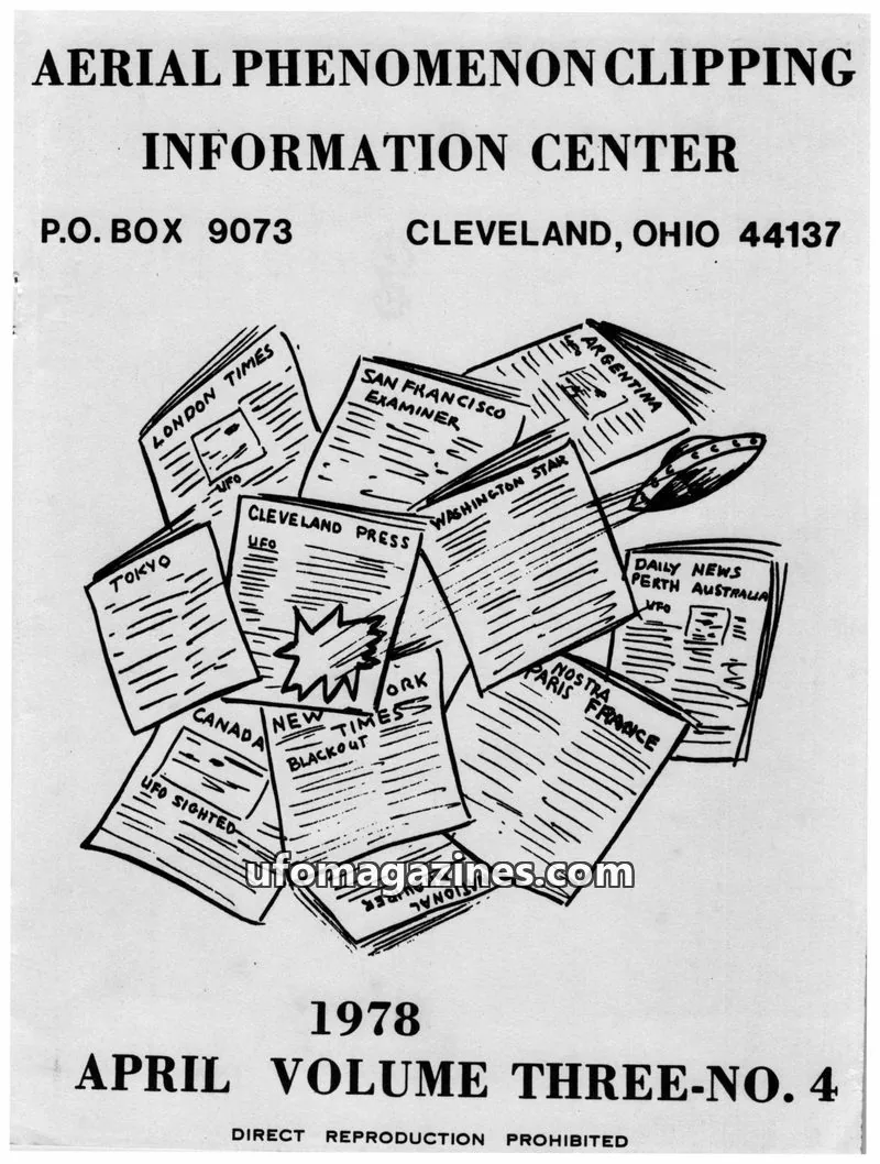 Cover of APCIC clipping service issue NO. 4: AERIAL PHENOMENON CLIPPING INFORMATION CENTER