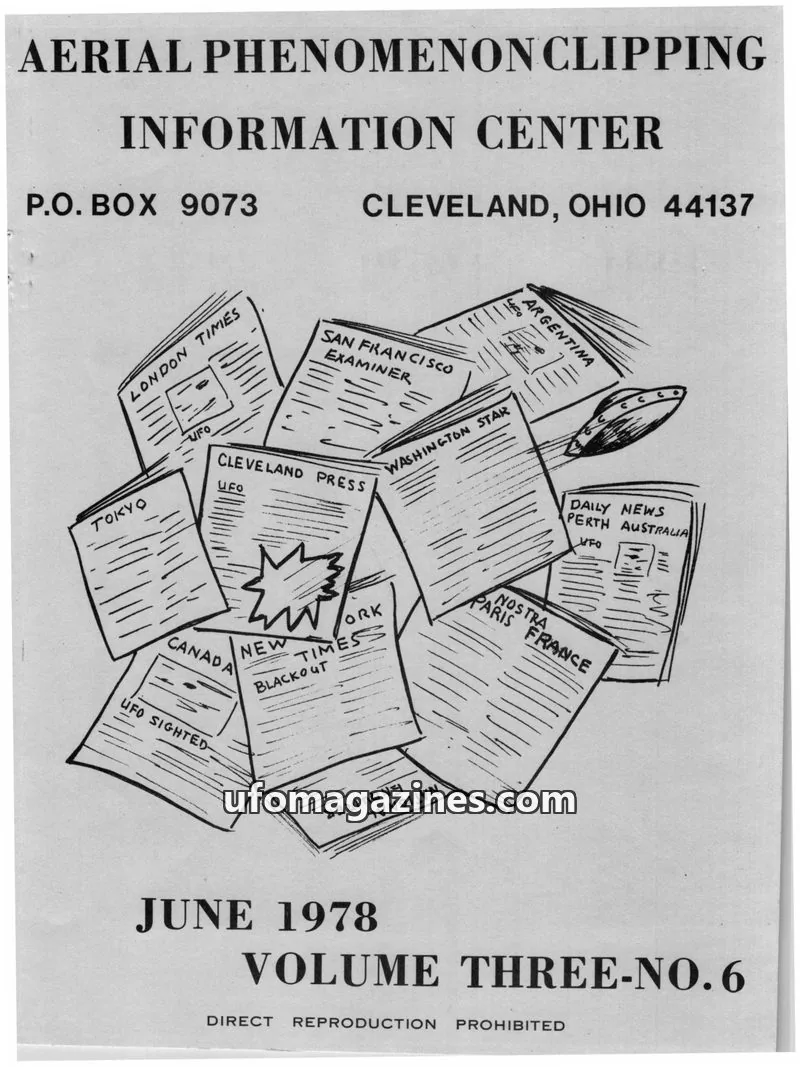 Cover of APCIC clipping service issue NO. 6: AERIAL PHENOMENON CLIPPING INFORMATION CENTER