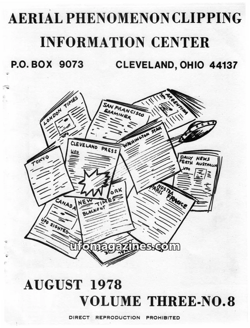 Cover of APCIC clipping service issue NO.8: AERIAL PHENOMENON CLIPPING INFORMATION CENTER
