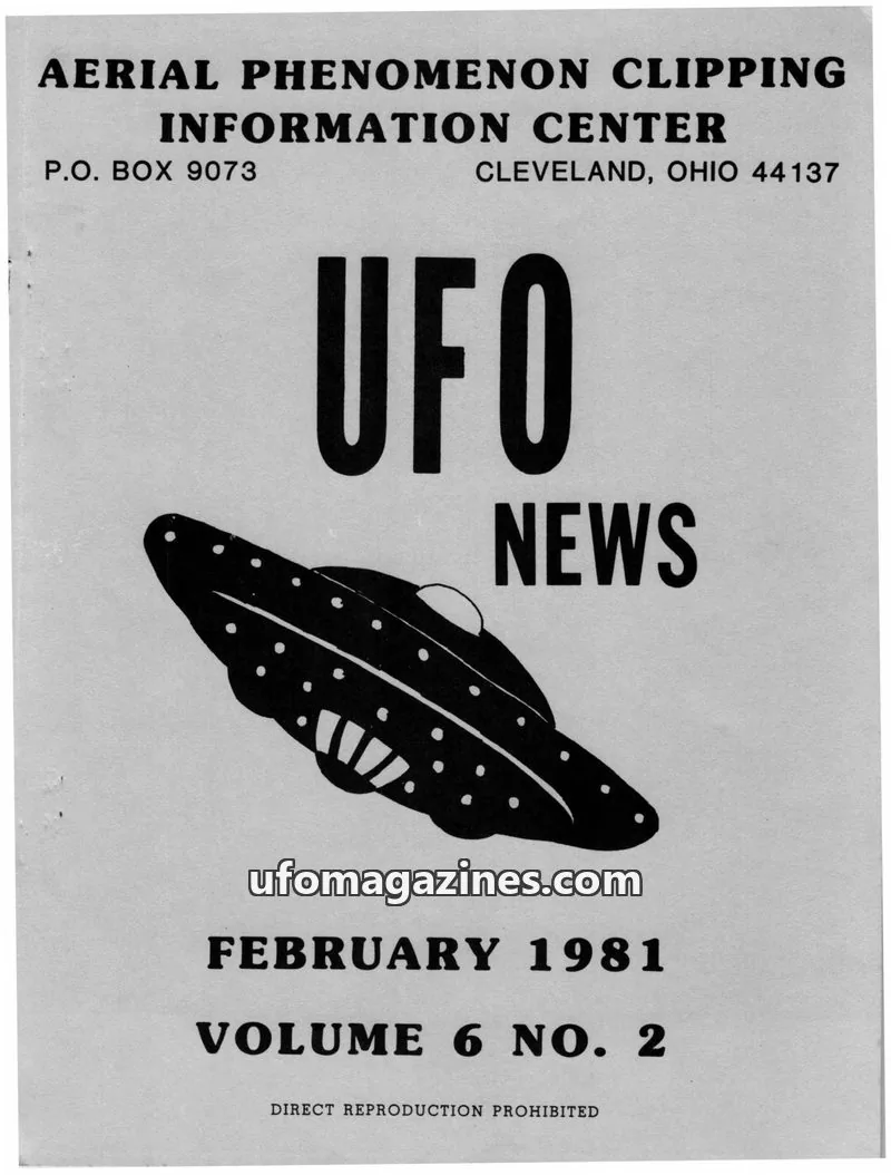 Cover of APCIC clipping service issue 6 NO. 2: UFO NEWS