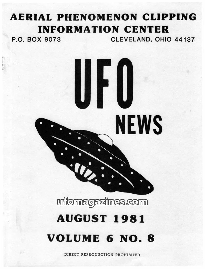 Cover of APCIC clipping service issue 8: UFO NEWS