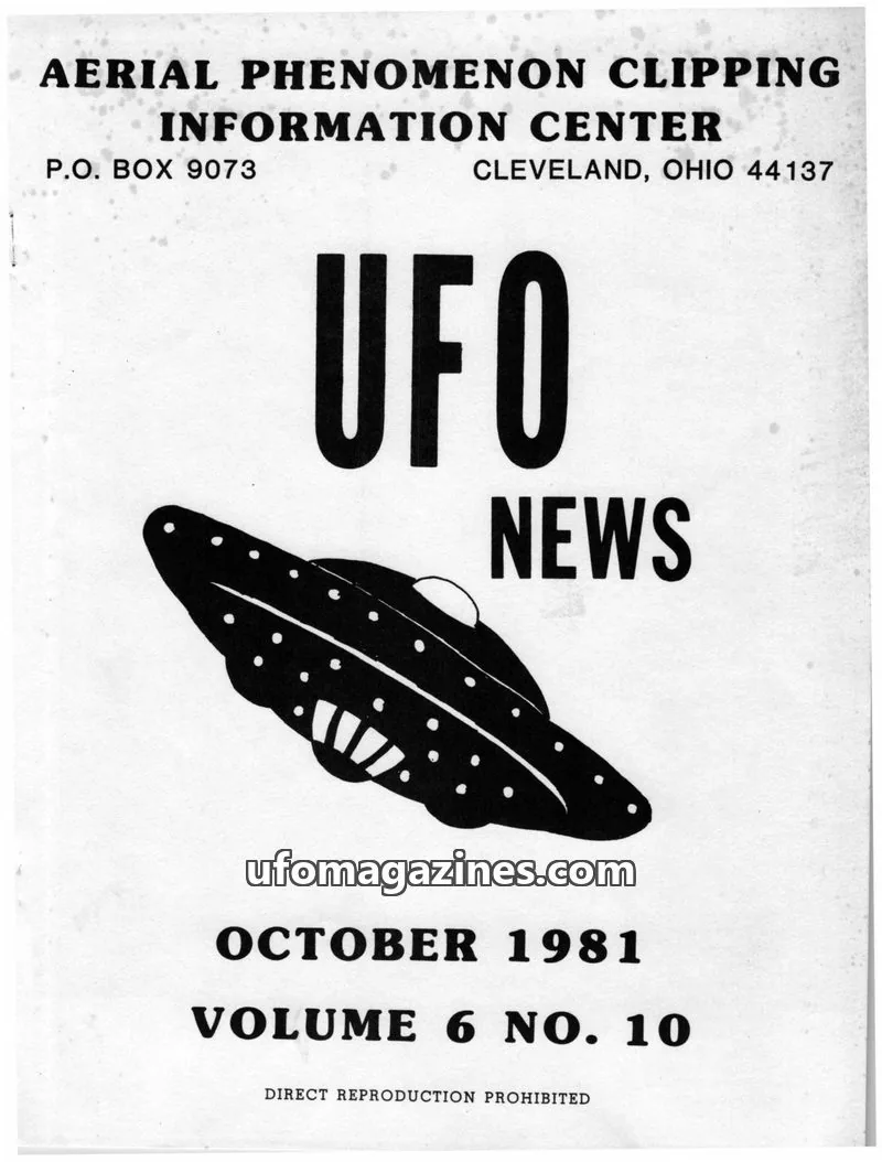 Cover of APCIC clipping service issue NO. 10: UFO NEWS