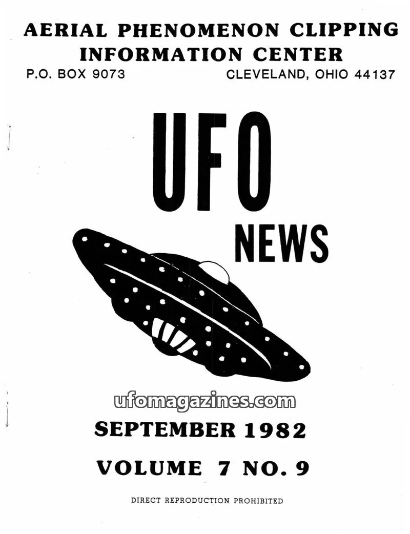 Cover of APCIC clipping service issue 7 NO. 9: UFO NEWS