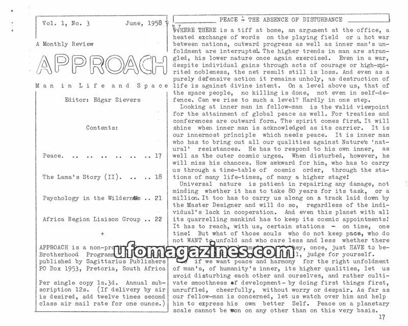 Cover of Approach (Edgar Sievers) issue 3: APPROACH