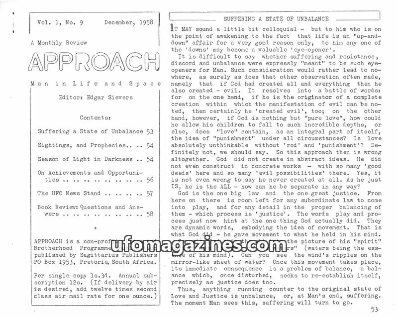 Cover of Approach (Edgar Sievers) issue No. 9: APPROACH