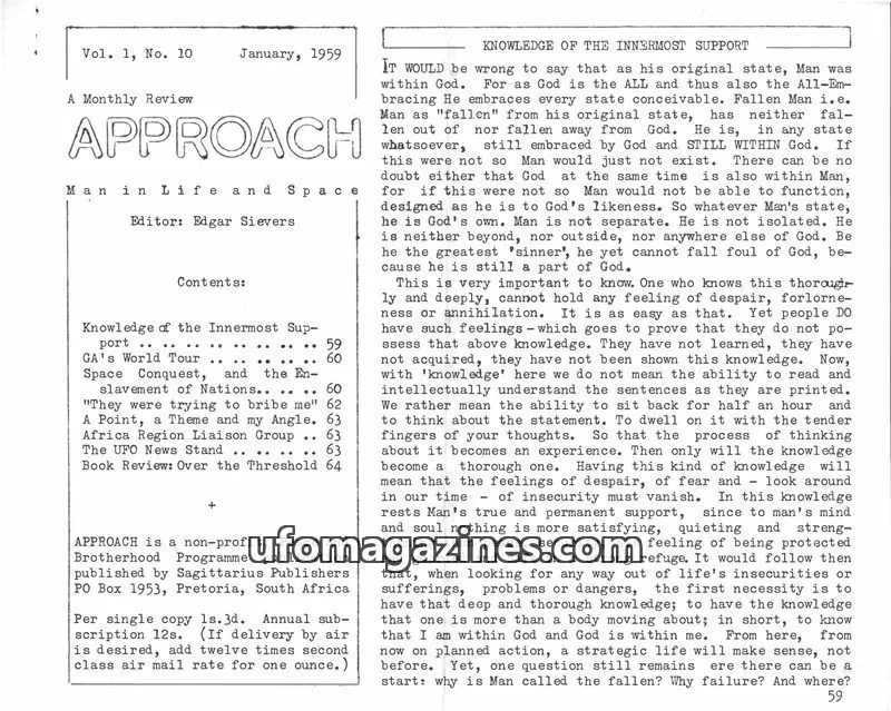 Cover of Approach (Edgar Sievers) issue 10: APPROACH