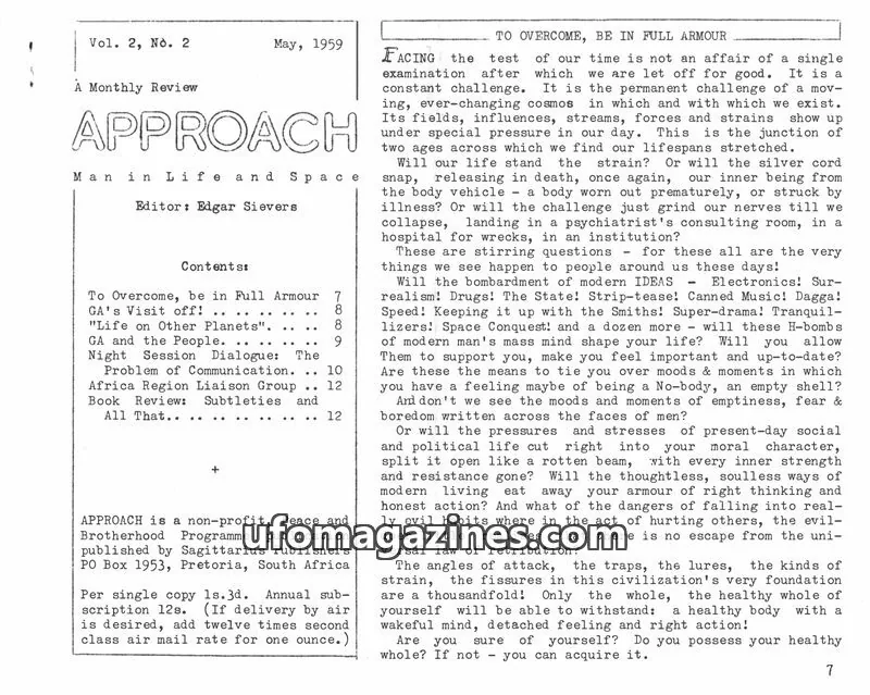 Cover of Approach (Edgar Sievers) issue No. 2: APPROACH