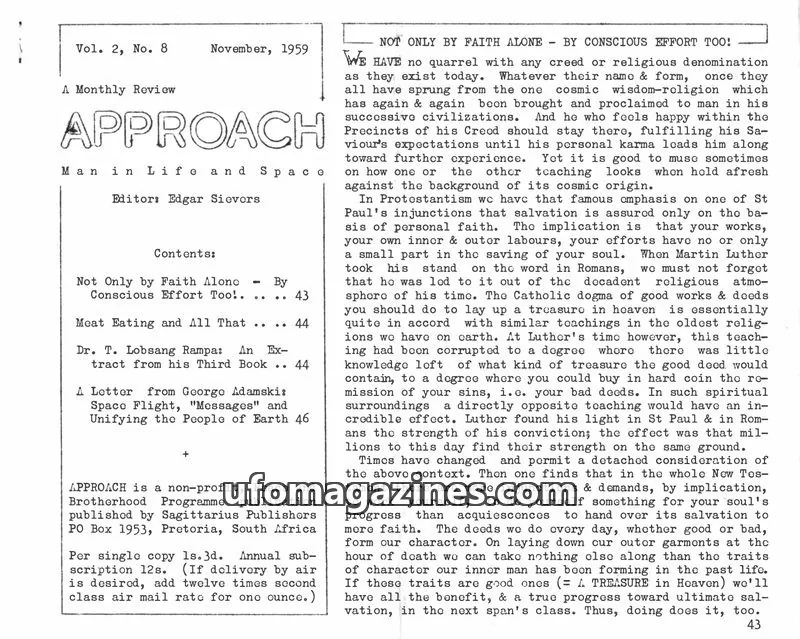 Cover of Approach (Edgar Sievers) issue No. 8: APPROACH