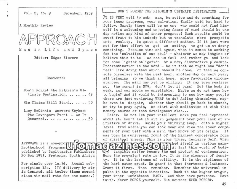 Cover of Approach (Edgar Sievers) issue No. 9: APPROACH