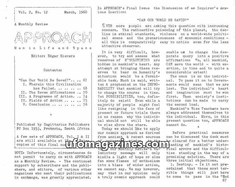 Cover of Approach (Edgar Sievers) issue 12: APPROACH
