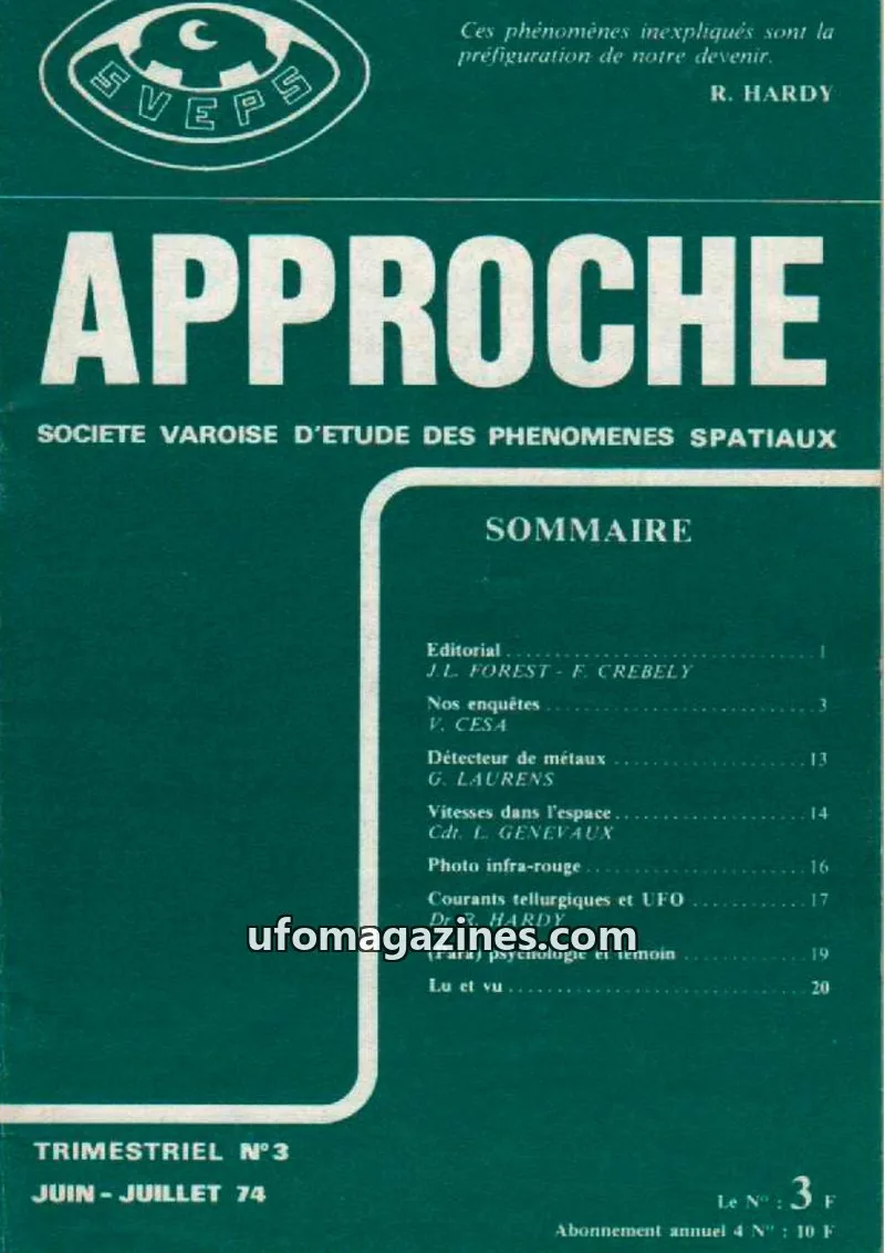 Cover of Approche issue N° 3: APPROCHE