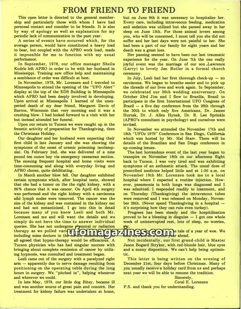 Cover of APRO Bulletin - 1979 09 00 - Vol 28 No 3