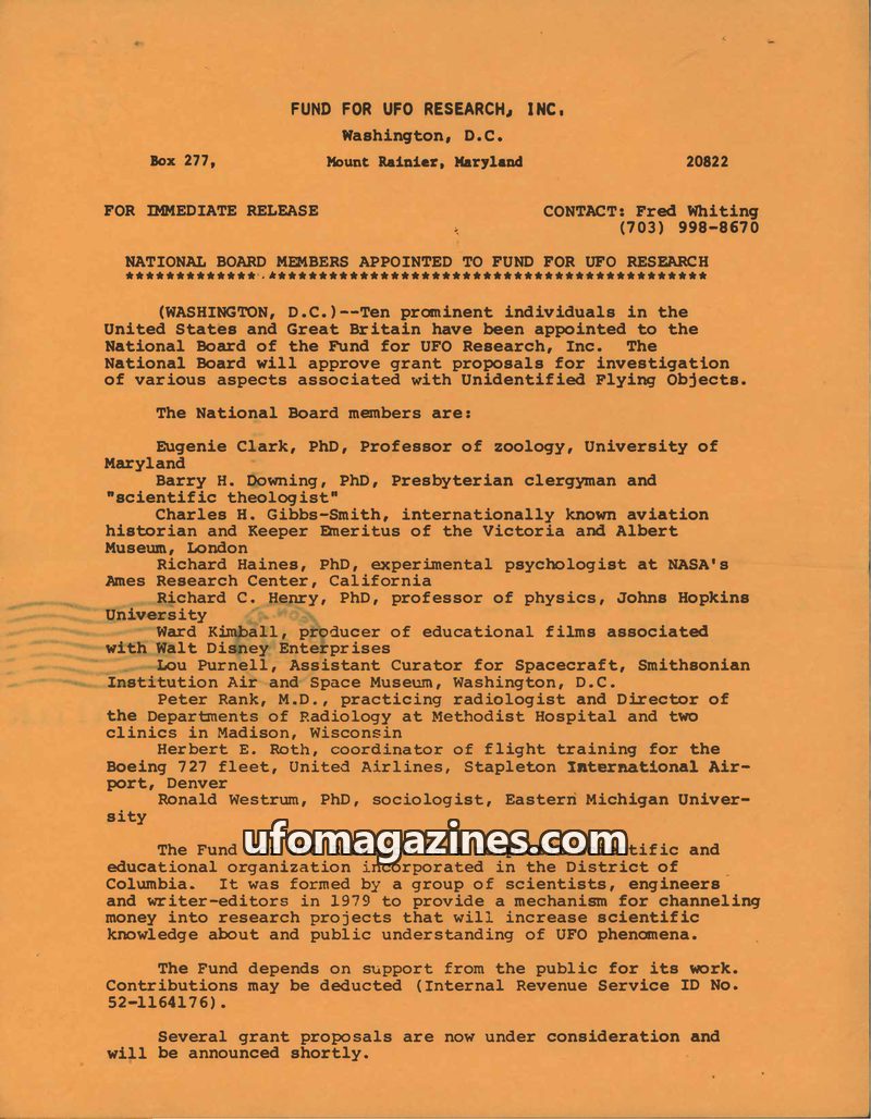 Cover of APRO Bulletin - 1980 01 00 - Vol 28 No 7