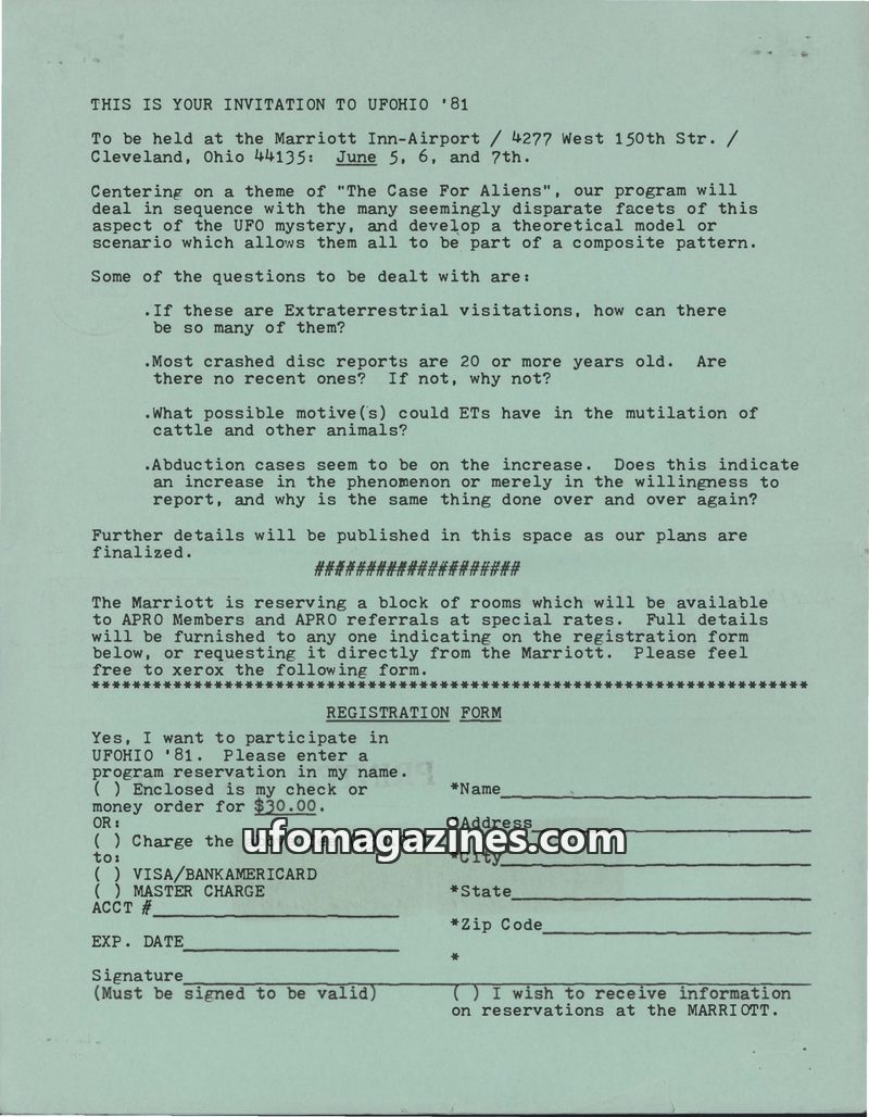 Cover of APRO Bulletin - 1980 07 00 - Vol 29 No 1